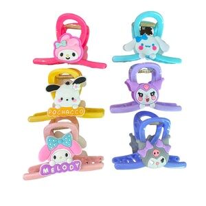 Sanrio Pink and Blue Kawaii Hair Clips Set